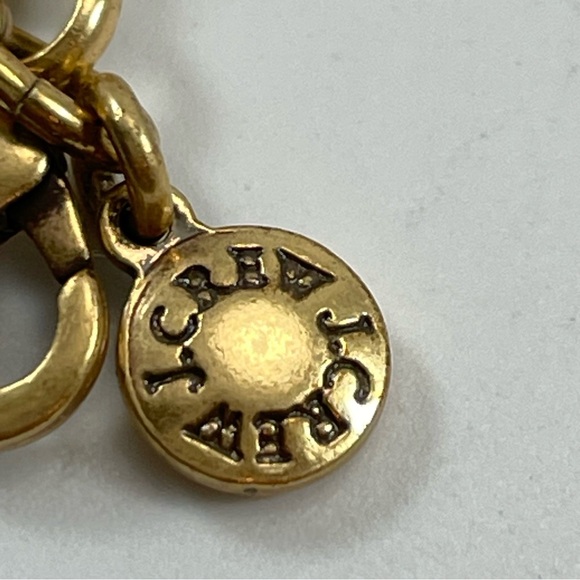 J Crew Gold Tone White AB Glass Rhinestone Statement Necklace Stunning Sparkly - Picture 3 of 8